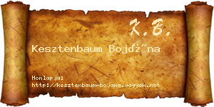 Kesztenbaum Bojána névjegykártya